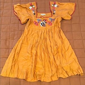 Madewell Yellow Flutter Sleeve Sundress